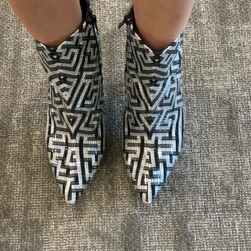Stunning Sequined Booties Nwt - image 6